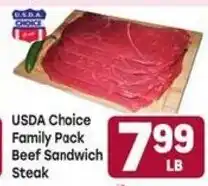 Tony’s Fresh Market Usda choice family pack beef sandwich steak offer