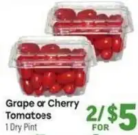 Tony’s Fresh Market Grape or Cherry Tomatoes offer