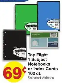 Market Street Top Flight 1 Subject Notebooks or Index Cards offer