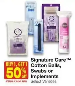 Market Street Signature Care Cotton Balls, Swabs or Implements offer
