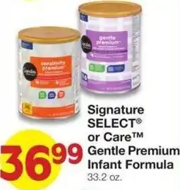 Market Street Signature Select or Care Gentle Premium Infant Formula offer