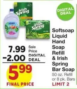 Market Street Irish Spring Softsoap Liquid Hand Soap Refill & Irish Spring Bar Soap offer