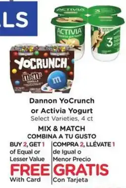 Fry's Dannon YoCrunch or Activia Yogurt offer