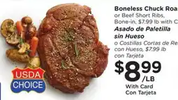 Fry's Boneless Chuck Roast or Beef Short Ribs offer