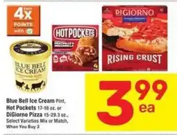 Albertsons Blue Bell Ice Cream Pint, Hot Pockets or DiGiorno Pizza offer