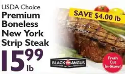 Festival Foods Black Angus Premium Boneless New York Strip Steak offer