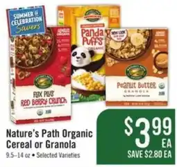 Haggen Food Nature's Path Organic Cereal or Granola offer
