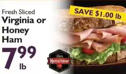 Festival Foods Kretschmar Fresh Sliced Virginia or Honey Ham offer