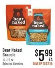 Haggen Food Bear Naked Granola offer
