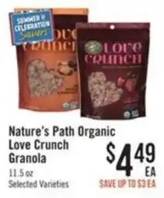 Haggen Food Nature's Path Organic Love Crunch Granola offer