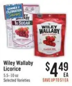 Haggen Food Wiley Wallaby Licorice offer