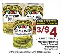 Harp's Market Margaret Holmes Select Canned Vegetables offer