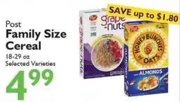 Festival Foods Post Family Size Cereal offer