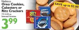 Festival Foods Nabisco Oreo Cookies, Cakesters or Ritz Crackers offer