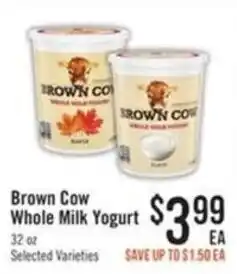Haggen Food Brown Cow Whole Milk Yogurt offer