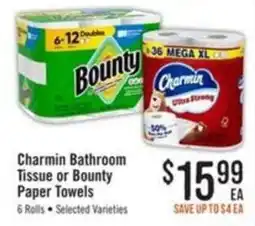 Haggen Food Charmin Bathroom Tissue or Bounty Paper Towels offer