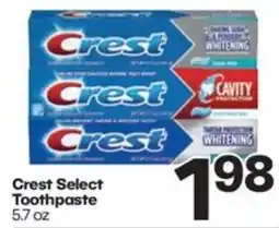 Harp's Market Crest Select Toothpaste offer