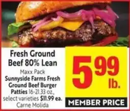 Save Mart Sunnyside Farms Fresh Ground Beef Burger Patties offer