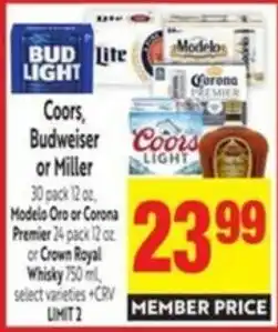 Save Mart Coors, Budweiser or Miller offer
