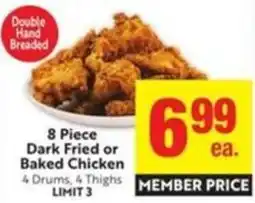 Save Mart 8 piece dark fried or baked chicken offer