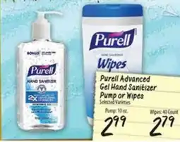 Times Supermarkets Purell advanced gel hand sanitizer pump or wipes offer
