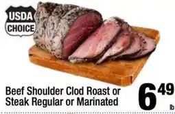 Super King Markets Usda choice beef shoulder clod roast or steak regular or marinated offer