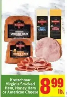 Save Mart Kretschmar virginia smoked ham, honey ham or american cheese offer
