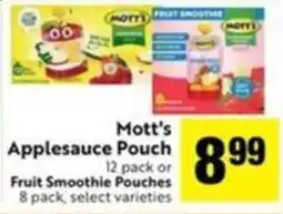 Save Mart Mott's Applesauce Pouch offer