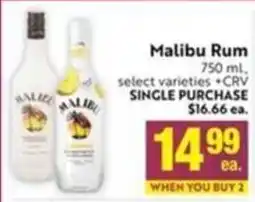 Save Mart Malibu Rum offer