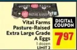 Save Mart Vital Farms Pasture-Raised Extra Large Grade A Eggs offer