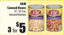 Times Supermarkets S&W Canned Beans offer
