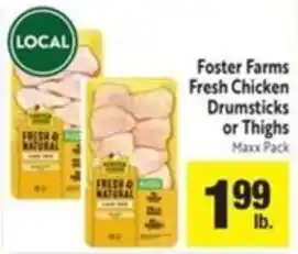 Save Mart Foster Farms Fresh Chicken Drumsticks or Thighs offer