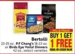 Save Mart Bertolli P.F. Chang's Birds Eye Voilal Dinners offer