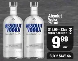 Super King Markets Absolut Vodka offer