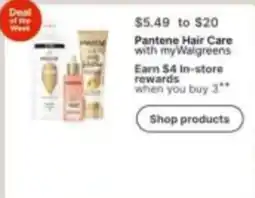 Walgreens Pantene Hair Care with myWalgreens offer