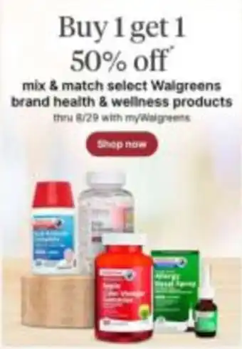 Walgreens Walgreens brand health & wellness products offer