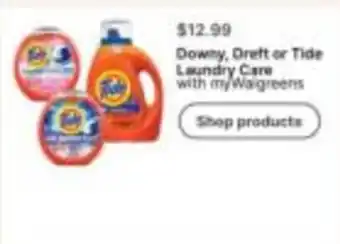 Walgreens Downy, Dreft or Tide Laundry Care offer