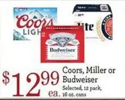 Yoke's Fresh Market Coors, Miller or Budweiser offer