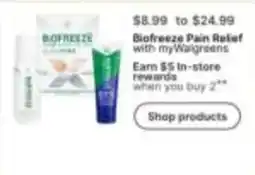 Walgreens Biofreeze Pain Relief offer