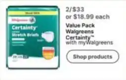 Walgreens Walgreens Certainty Stretch Briefs offer