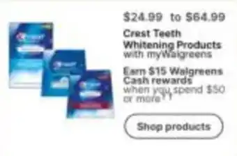 Walgreens Crest Teeth Whitening Products offer