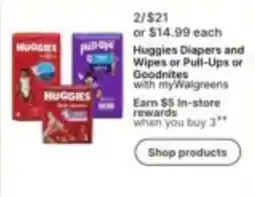 Walgreens Huggies Diapers and Wipes or Pull-Ups or Goodnites offer