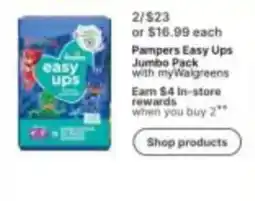 Walgreens Pampers Easy Ups offer