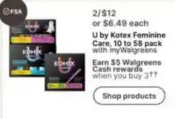 Walgreens U by Kotex Feminine Care offer