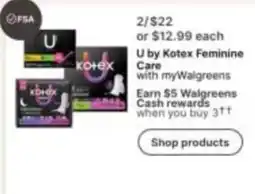 Walgreens U by Kotex Feminine Care offer