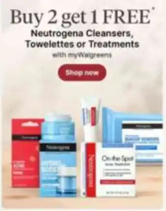 Walgreens Neutrogena Cleansers, Towelettes or Treatments offer