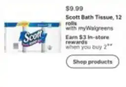 Walgreens Scott bath tissue offer