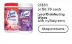 Walgreens Lysol Disinfecting Wipes offer