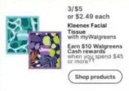 Walgreens Kleenex Facial Tissue with myWalgreens offer