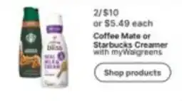 Walgreens Coffee Mate or Starbucks Creamer offer